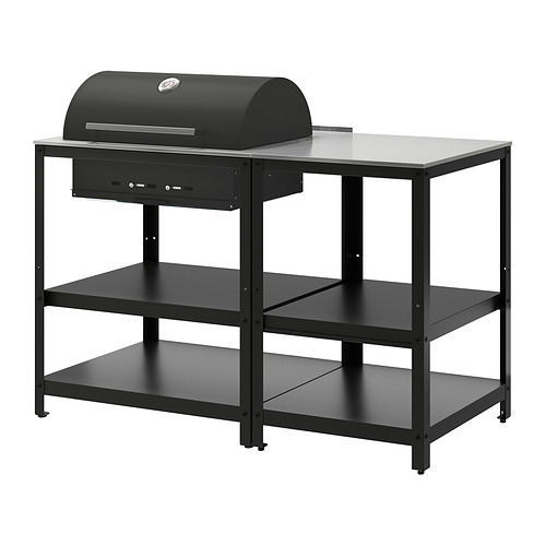GRILLSKÄR, charcoal barbecue w kitchen island