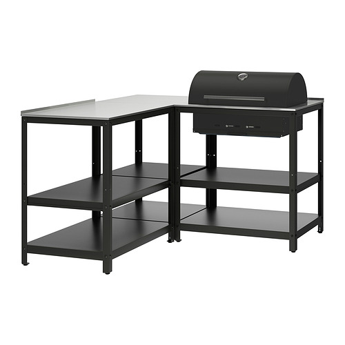 GRILLSKÄR, charcoal barbecue w kitchen island