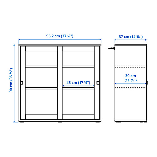 VIHALS storage combination w glass doors