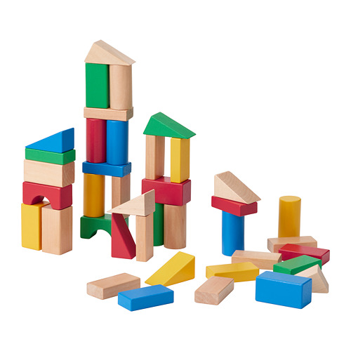 UNDERHÅLLA, 40-piece wooden building block set