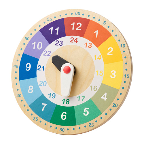 UNDERHÅLLA, educational wooden clock