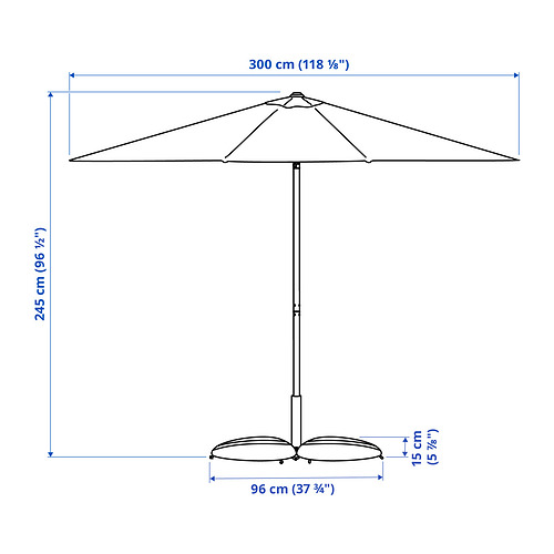 JOGGESÖ/IGGÖN parasol with base