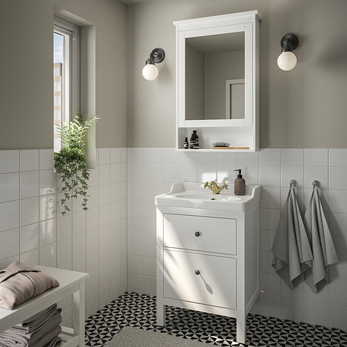 HEMNES/RUTSJÖN, wash-stnd w drawers/wash-basin/tap