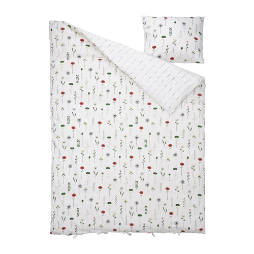 NATTSLÄNDA, duvet cover and pillowcase
