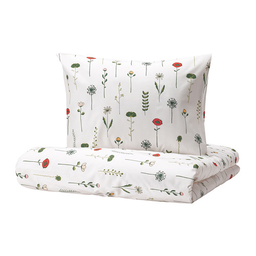 NATTSLÄNDA, duvet cover and pillowcase