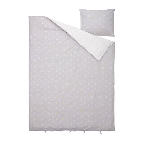 NATTSLÄNDA, duvet cover and pillowcase