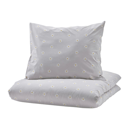 NATTSLÄNDA, duvet cover and pillowcase
