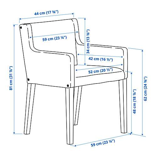 MÅRENÄS chair with armrests