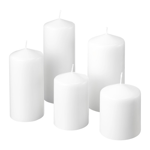 FENOMEN, unscented block candle, set of 5