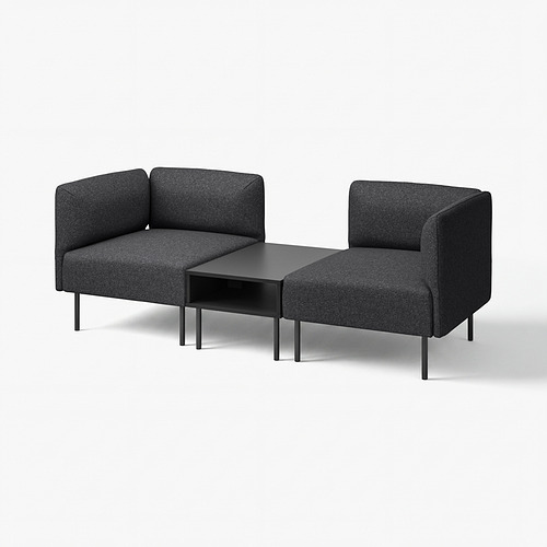 LILLEHEM, 2-seat modular sofa with side table