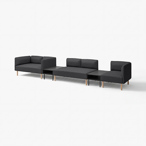 LILLEHEM, 5-seat modular sofa with side table