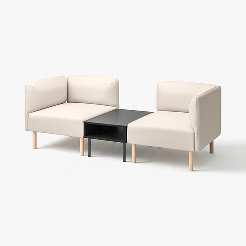 LILLEHEM, 2-seat modular sofa with side table