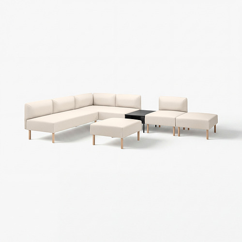LILLEHEM, 6-seat modular sofa with side table