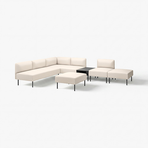 LILLEHEM, 6-seat modular sofa with side table
