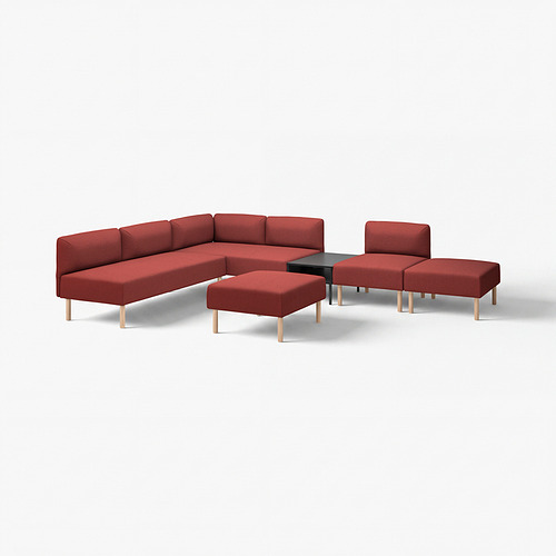 LILLEHEM, 6-seat modular sofa with side table