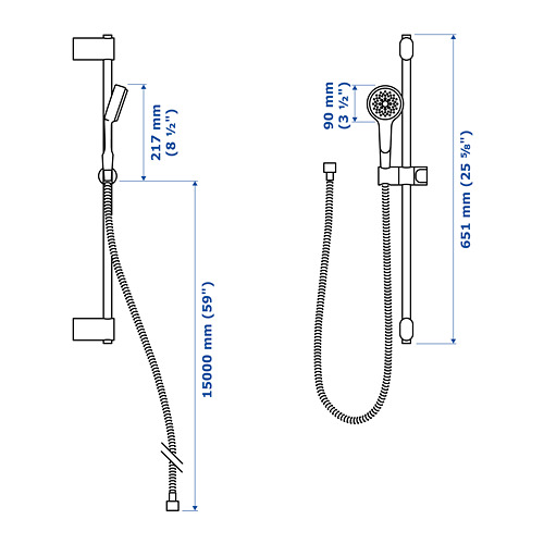 BROGRUND riser rail with handshower kit