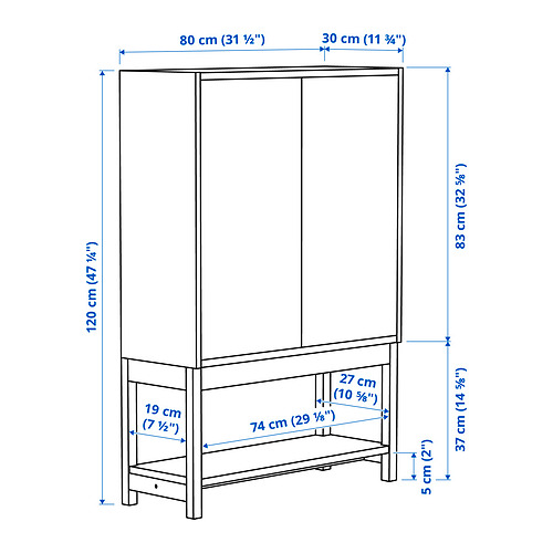 IVAR shelving unit with cabinet