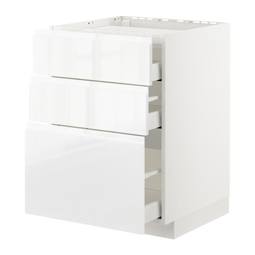 METOD/MAXIMERA base cab f hob/3 fronts/3 drawers