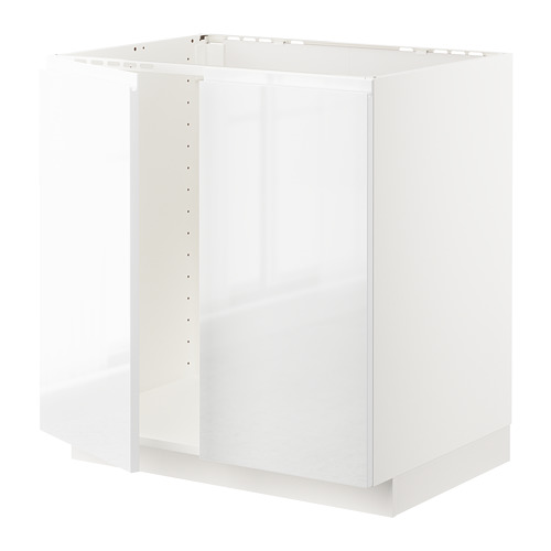 METOD base cabinet for sink + 2 doors