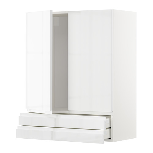 METOD/MAXIMERA wall cabinet w 2 doors/2 drawers