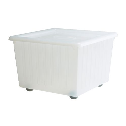 VESSLA box with castors and lid