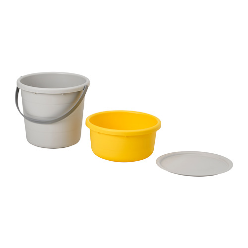 PEPPRIG, 3-piece bucket set with lid