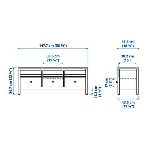 HEMNES sjónvarpsbekkur