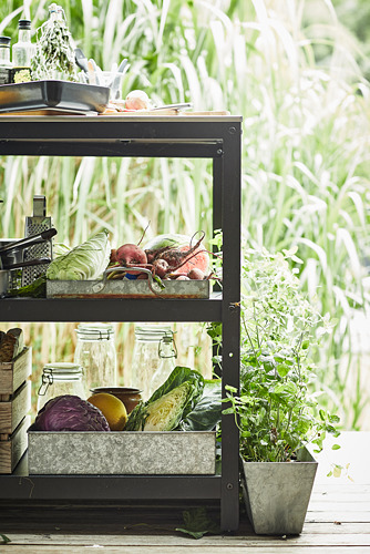 GRILLSKÄR, kitchen island shelf unit