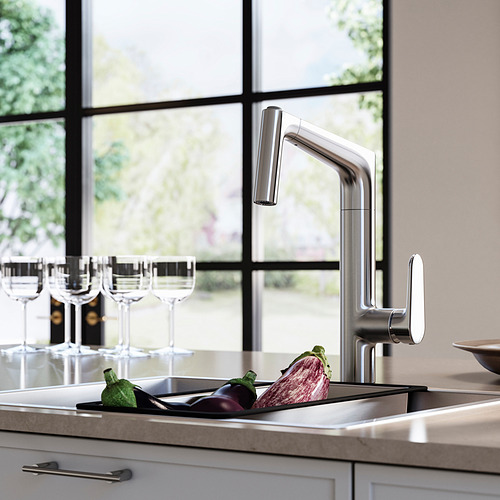MAJSJÖN, kitchen mixer tap pull out w spray