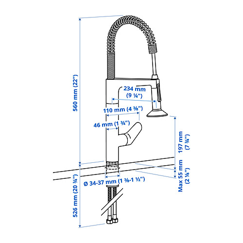 MAJSJÖN kitchen mixer tap pull down w spray
