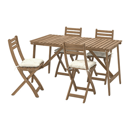 ASKHOLMEN, table+4 folding chairs, outdoor