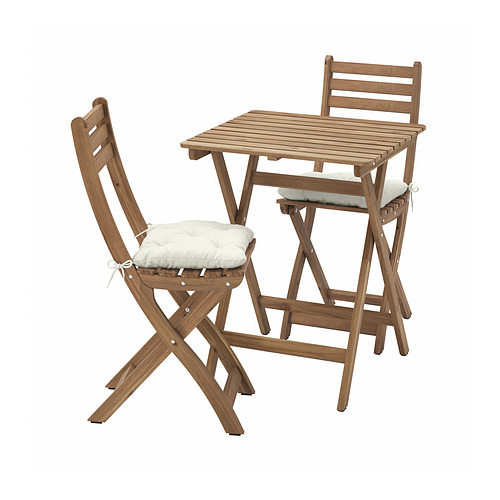 ASKHOLMEN, table+2 folding chairs, outdoor