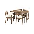 ASKHOLMEN table+4 chairs w armrests, outdoor