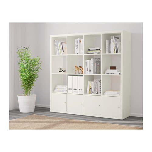 KALLAX, shelving unit with 4 inserts