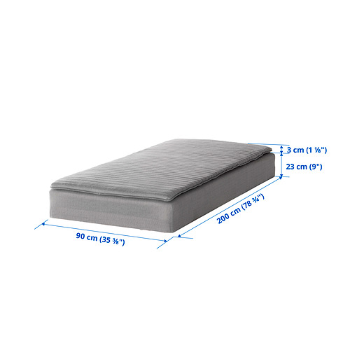 JÄRNUDDA sprung base incl. mattress pad