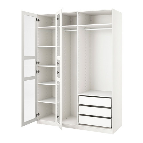 PAX / FORSAND armario, blanco/blanco, 250x60x201 cm - IKEA