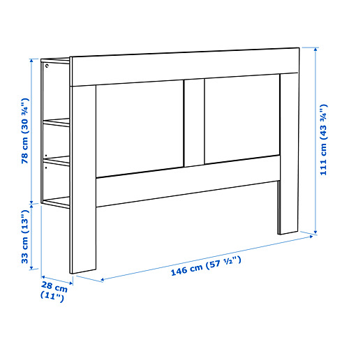 BRIMNES headboard with storage compartment