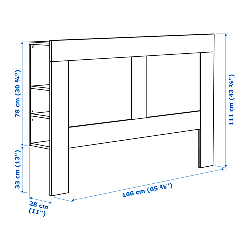 BRIMNES headboard with storage compartment