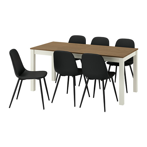 ÅLHULT/NORDMANSSKÄR, borð og sex stólar