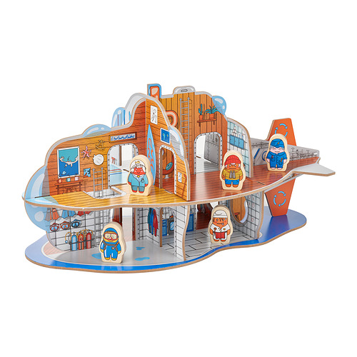 BLÅVINGAD submarine playset, 11 pieces