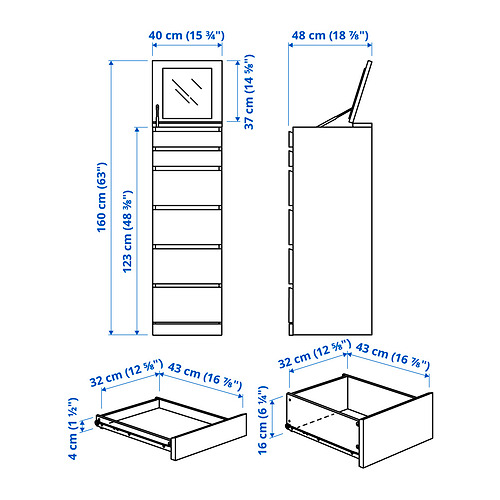 MALM chest of 6 drawers