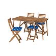 ASKHOLMEN table+4 folding chairs, outdoor