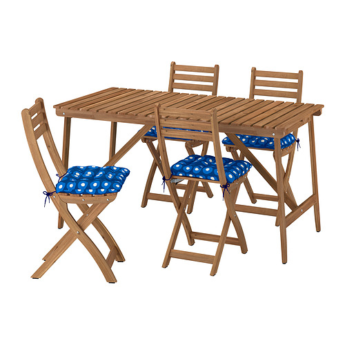 ASKHOLMEN, table+4 folding chairs, outdoor
