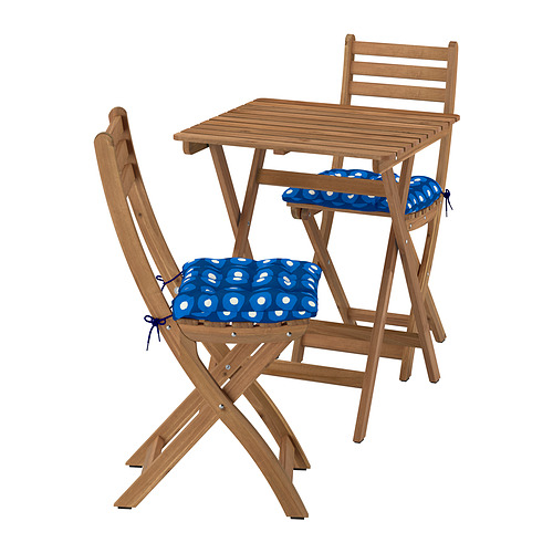 ASKHOLMEN, table+2 folding chairs, outdoor