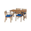 ASKHOLMEN table+4 chairs w armrests, outdoor