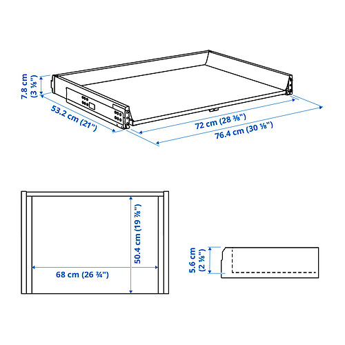MAXIMERA skúffa, lág