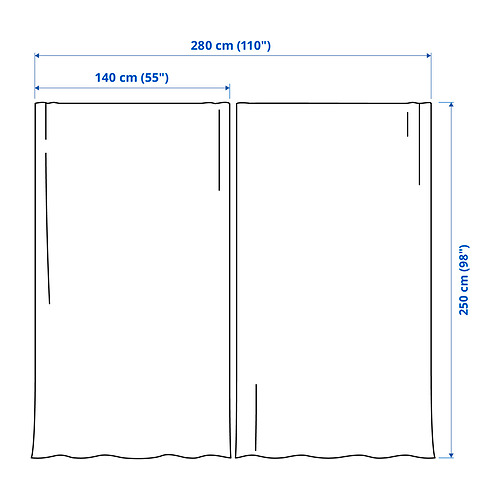 LENDA curtains with tie-backs, 1 pair
