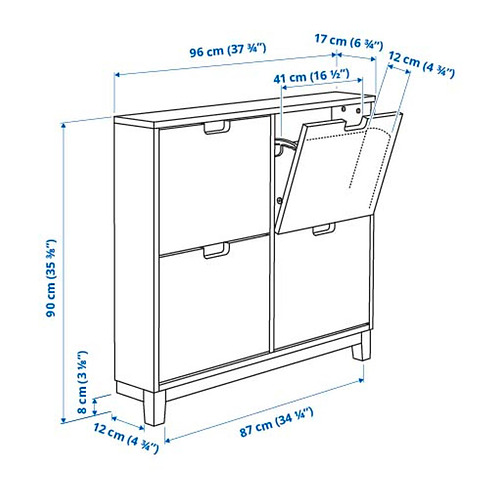 STÄLL shoe cabinet with 4 compartments