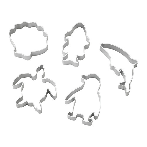 BLÅVINGAD, modelling dough cutters, set of 5