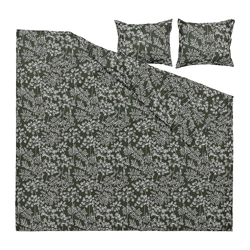 DAGGBJÖRNBÄR, duvet cover and 2 pillowcases